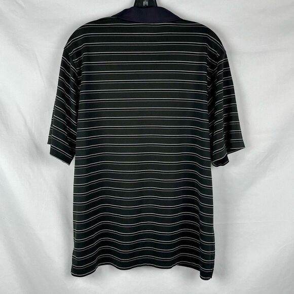 Roundtree & Yorke Performance Striped Polo Black White Medium - Picture 2 of 8